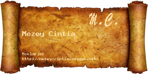 Mezey Cintia névjegykártya